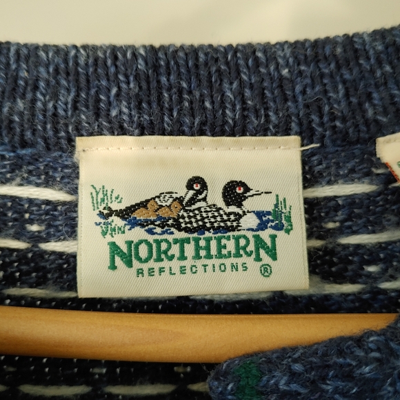 Vintage Northern Reflections Knit Cardigan Sweater Nordic Fair Isle Size Medium - Picture 10 of 10